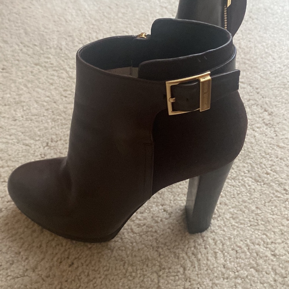 Michael Kors Dark Chocolate Leather/Suede Booties